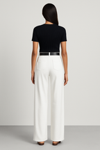 Wide-Leg Trousers for Women - Tailored Fit, Comfortable Fabric, Versatile Casual or Office Wear