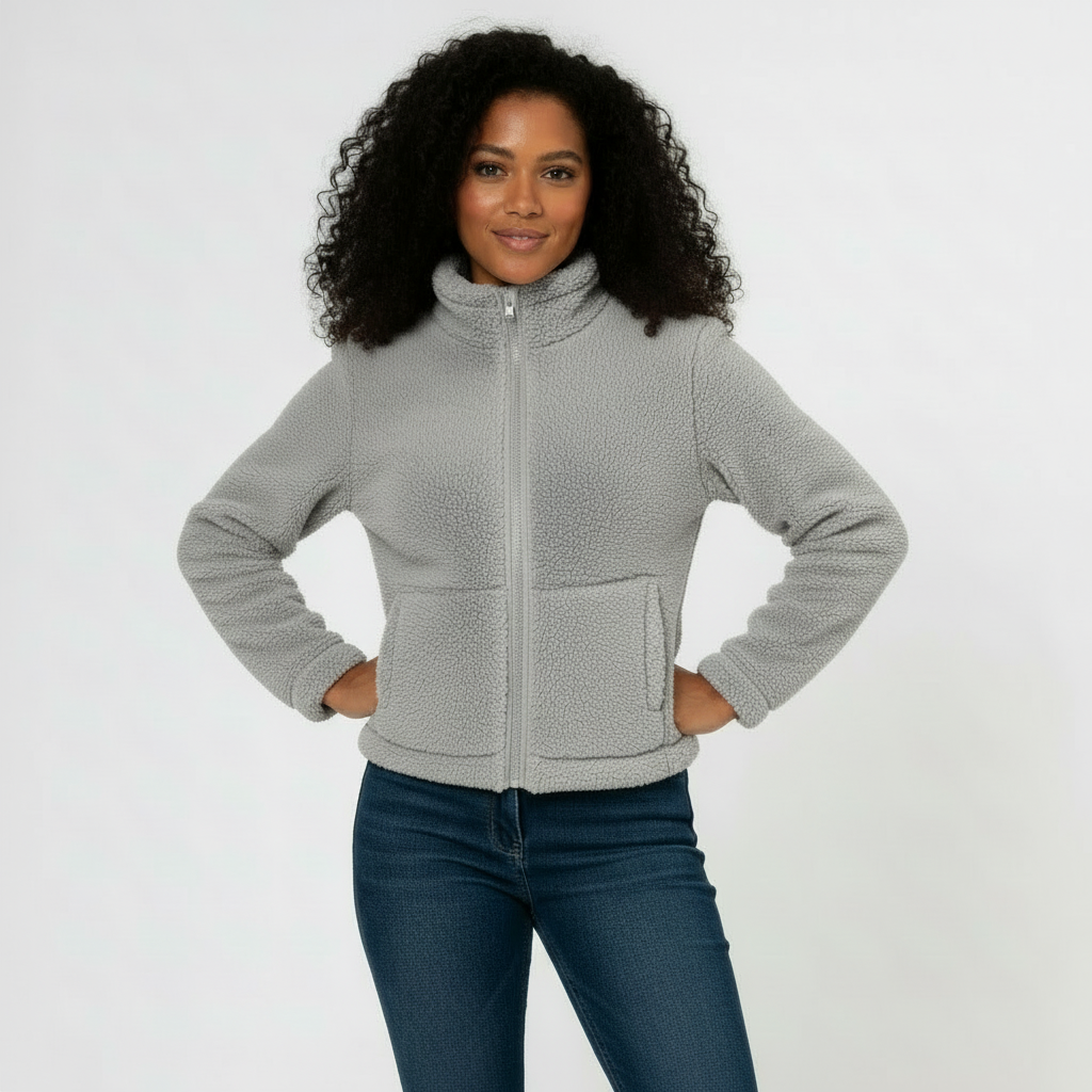 Women's Full-Zip Fleece Jacket for Warmth and Comfort in Casual Outdoor Activities