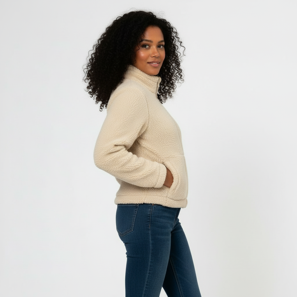 Women's Full-Zip Fleece Jacket for Warmth and Comfort in Casual Outdoor Activities