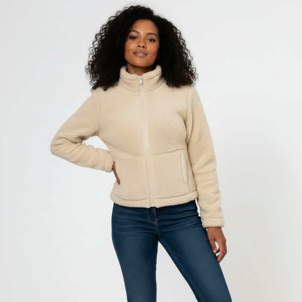Women's Full-Zip Fleece Jacket for Warmth and Comfort in Casual Outdoor Activities