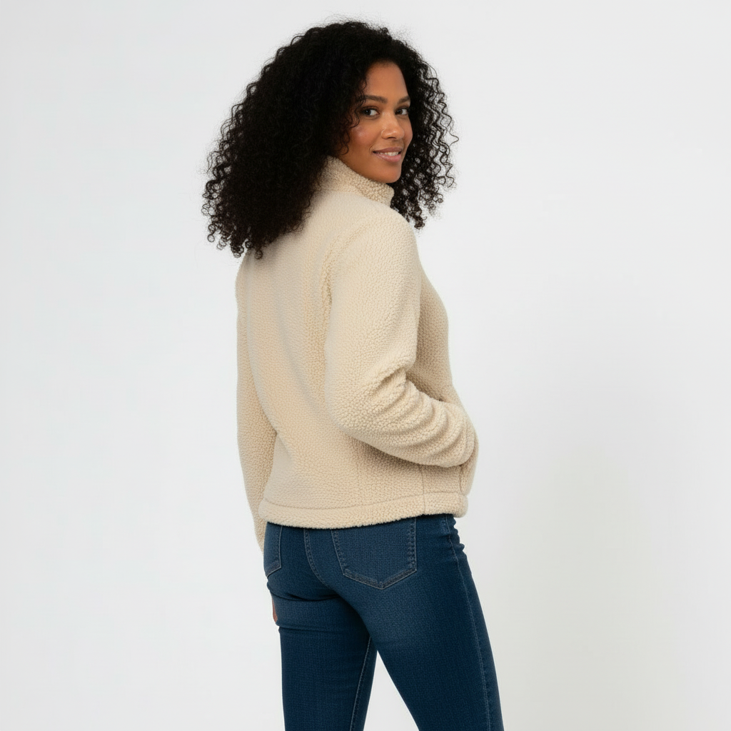 Women's Full-Zip Fleece Jacket for Warmth and Comfort in Casual Outdoor Activities