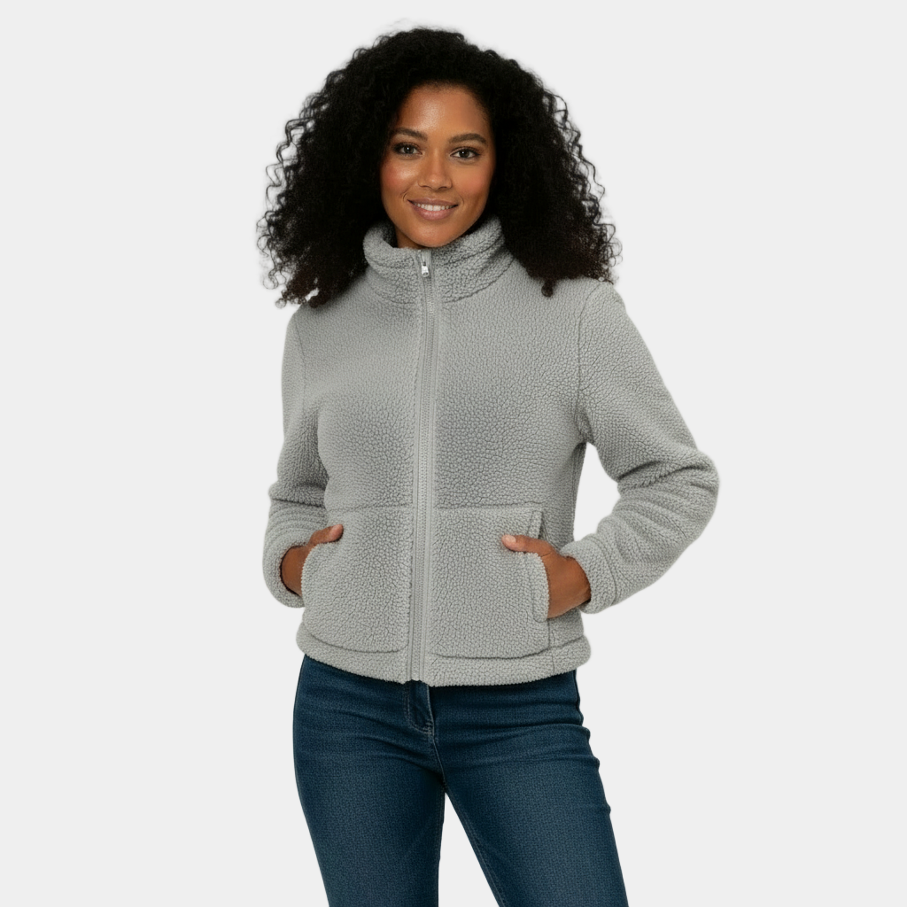 Women's Full-Zip Fleece Jacket for Warmth and Comfort in Casual Outdoor Activities