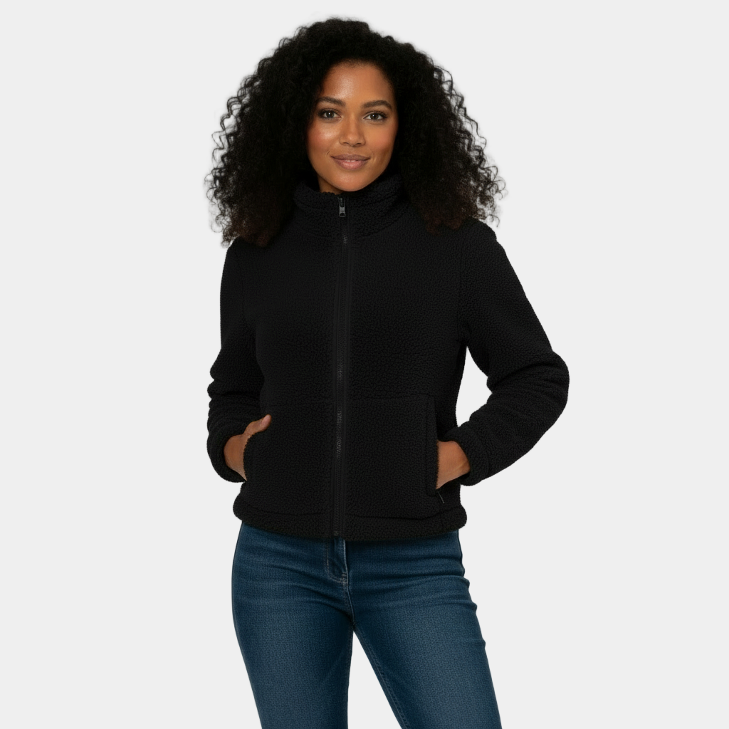 Women's Full-Zip Fleece Jacket for Warmth and Comfort in Casual Outdoor Activities