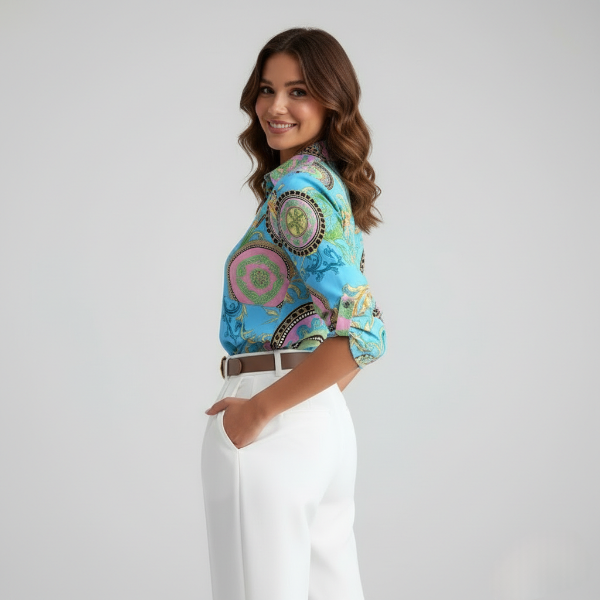 Women's Lightweight Blouse - Classic Design for Work or Casual Wear - Timeless Elegance in Versatile Fabric