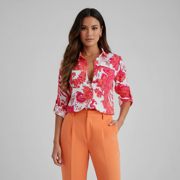 Women's Lightweight Blouse - Classic Design for Work or Casual Wear - Timeless Elegance in Versatile Fabric