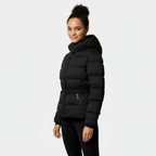 Women's Puffer Jacket with Belted Waist - Insulated Winter Coat for Cold Weather Fashion