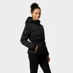 Women's Puffer Jacket with Belted Waist - Insulated Winter Coat for Cold Weather Fashion