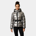 Women's Puffer Jacket with Belted Waist - Insulated Winter Coat for Cold Weather Fashion