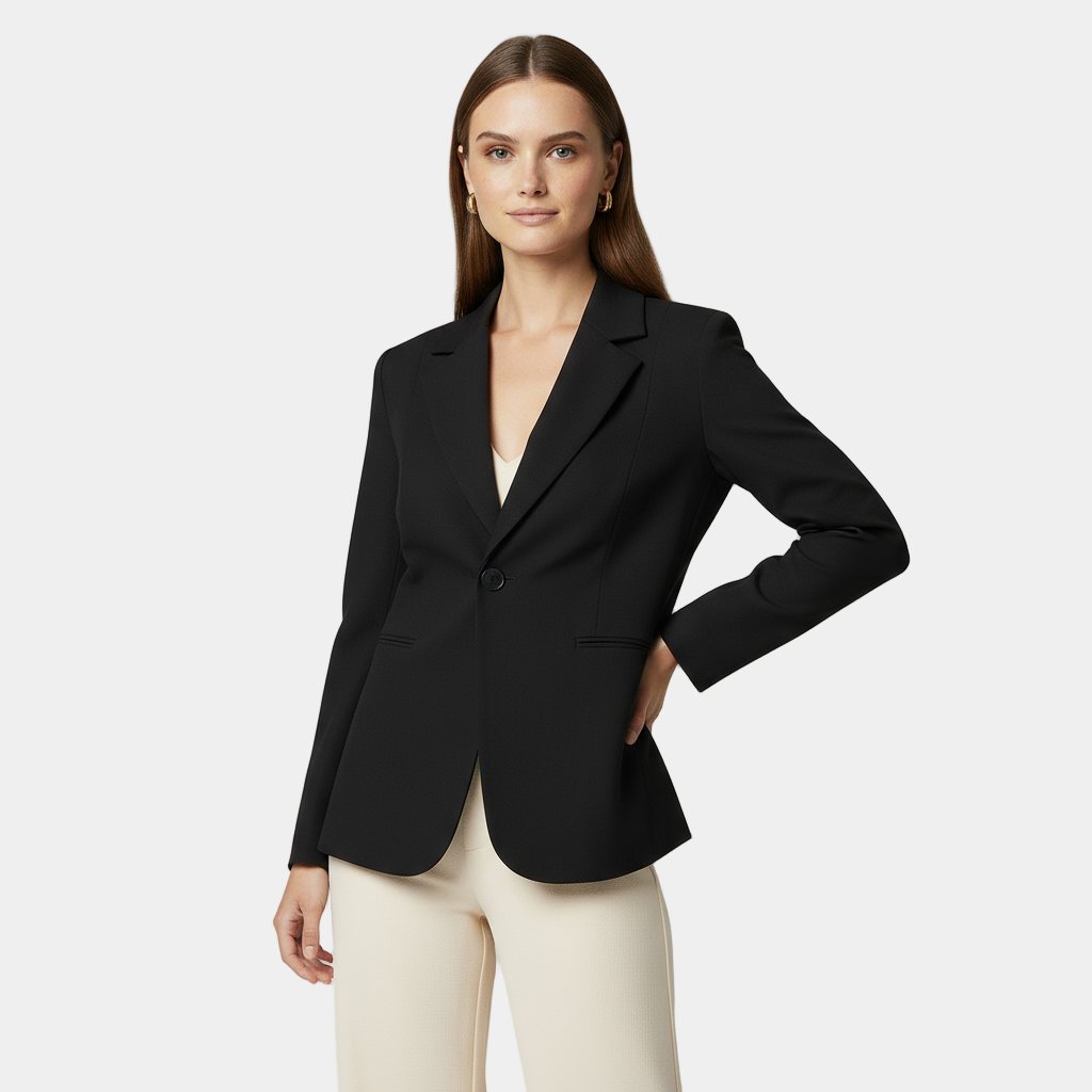 Women's Single-Button Blazer Jacket - Tailored Fit - Professional Office Wear - Versatile Business Attire